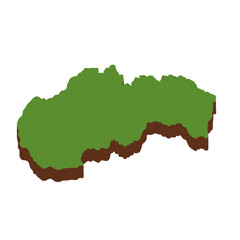 Obraz premium 3D Green Map of the slovekia with transparent image for travel book, poster, business, 