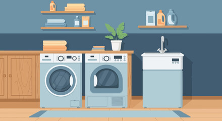 Laundry room with washing machine and dryer.