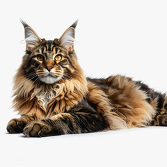 Close-up Portrait of a Majestic Maine Coon Cat with Golden Eyes