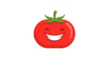 Cheerful and Happy Red Tomato Vector Illustration on White Background with Joyful Expression Design