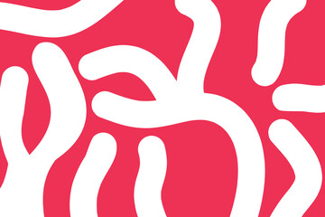 Obraz premium Abstract Black Organic Shapes on Pink Background