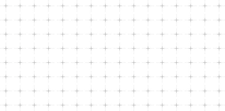 A clean, minimalist white grid background featuring a precise technical overlay of fine light-gray lines and small intersecting crosshairs.