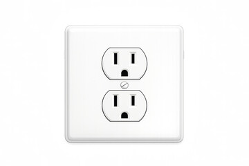 Realistic american electrical outlet on textured wall background