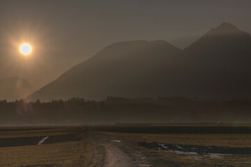 Sonnenuntergang, landschaft, salzburg, berg, stimmung.