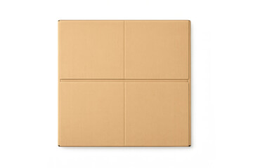 Top view of minimalist craft paper box on gradient background