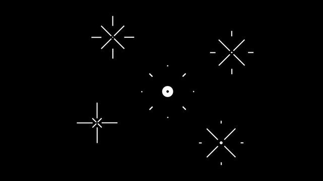 Cinematic 4K Firework Transitions; Geometric Line Bursts and Bubble Shape Motion on Black Screen; Professional Explosive Motion Elements for Video Editing, Celebration Clips, and Stylish Intros.