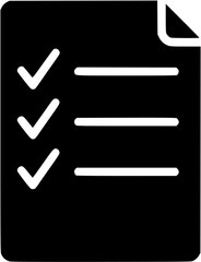 Completed Document Checklist File Approval Silhouette Vector Icon