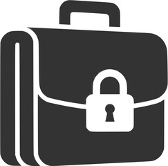 Secure Folder Document Lock Data Protection Silhouette Vector Icon