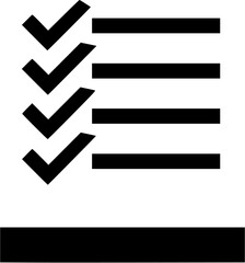 Simple Task Checkmark List Approval Verification Silhouette Vector Icon