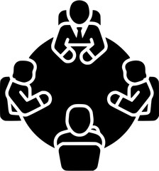 Team Collaboration Group Discussion Partnership Silhouette Vector Icon
