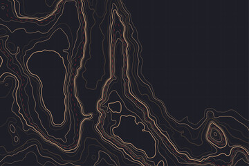 Vertical Dark Abstract Topographic Contour Vector Background