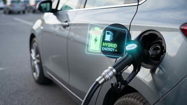 Hybrid car refueling digital technology reveals energy consumption crude oil demand market economy production automotive industry impacts industry evolution market trends and economic growth