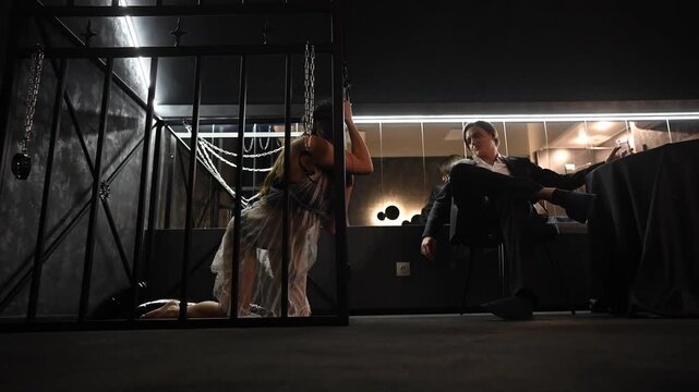 Man and woman during role-playing games.