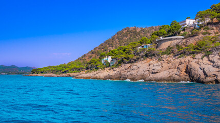 Cap del Pinar Viewpoint, Son Servera Sea Coast, Mediterranean Sea, Mallorca, Balearic Islands, Spain, Europe