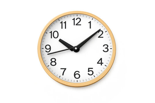 Classic wall clock with wooden frame on gradient background