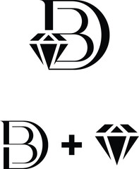 Vector BD with diamond logo