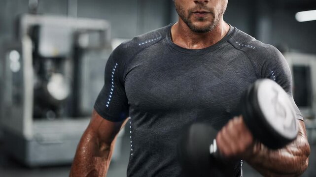 Medium shot of a worker wearing smart moisturesensing base layer workwear designed with embedded fibers monitoring sweat levels for optimal comfort on the job.