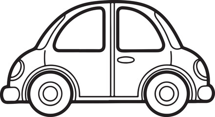 Cute cartoon car vector illustration isolated on transparent background © Djujjol