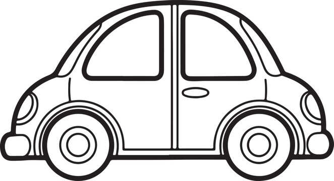 Cute cartoon car vector illustration isolated on transparent background