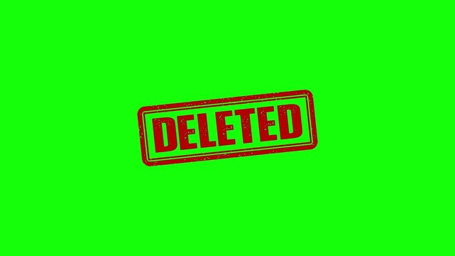 Deleted rubber stamp animation. deleted texture text Up to down motion graphics. stamp zooming and hit effect 4k video.