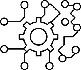 Industrial Automation and Digital Transformation Gear Network Icon
