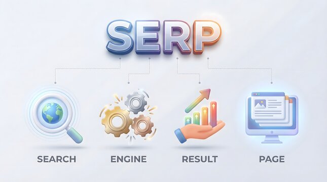 SERP search engine result page concept
