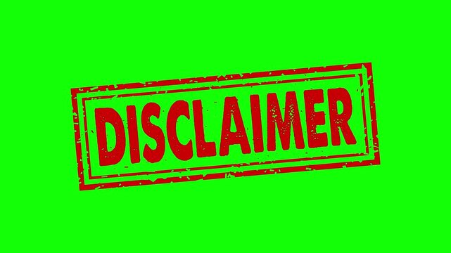 Disclaimer rubber stamp animation. disclaimer texture text Up to down motion graphics. stamp zooming and hit effect 4k video.