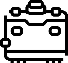 Fototapeta premium Underwater camera housing representing equipment for diving or snorkeling, providing protection and enabling photography in aquatic environments, outlined in a modern linear style