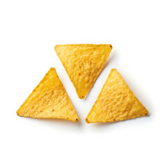 Fototapeta premium Delicious triangular shaped nacho chips on white background