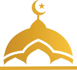 Islamic mosque symbol isolated on transparent background, Vector, illustration