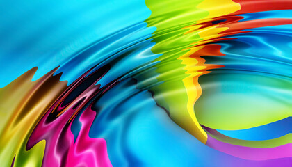Bright abstract colorful background, circles from a drop on multicolor water