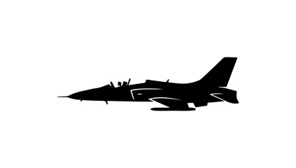 Black Military Jet Vector Silhouette