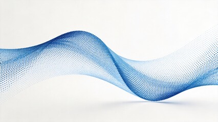 Fototapeta premium Abstract blue dotted wave flow background symbolizing big data,artificial intelligence and digital transformation,perfect for technology innovation,analytics visualization and futuristic design concep