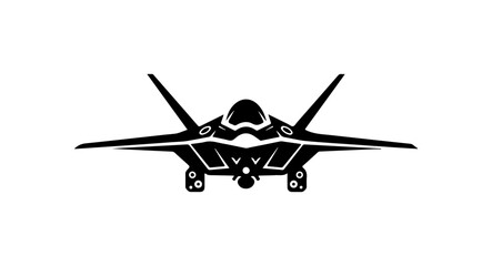 Stealth Fighter Jet Vector Silhouette - Modern Aircraft Artwork