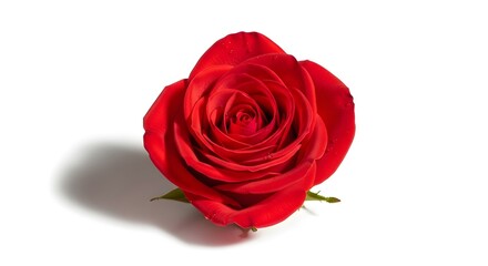 Fototapeta premium Stunning red rose with water droplets on petals