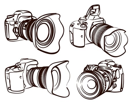 Dslr Camera Drawing Front And Back