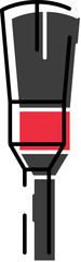 Makeup brush line art vector icon showing a tool for applying powder or eyeshadow, indicating beauty products, cosmetic application, and personal care