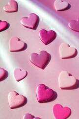 Fototapeta premium Pearlescent heart shaped abstract background illustration — ai