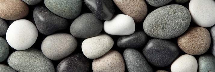 Smooth River Stones in Natural Zen Setting, Creating a Calming and Therapeutic Aesthetic Background