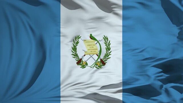 Guatemala Flag Waving In Slow Motion