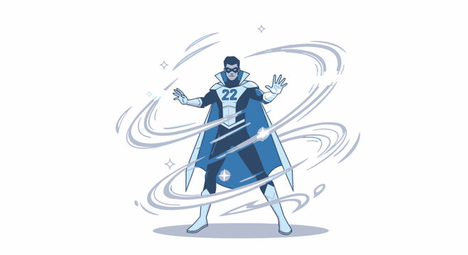 Illustration of a Man in Dynamic Pose.