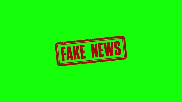 Fake news rubber stamp animation. fake news texture text Up to down motion graphics. stamp zooming and hit effect 4k video.