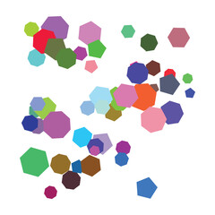 Multicolored hexagons pattern, geometric shapes background, abstract vector illustration for website or presentation, overlay effect, texture or wallpaper