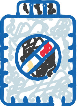 Medicine container with a prohibition symbol on its surface, indicating a no drugs or drug free concept, representing restrictions or warnings for medication misuse