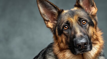 Detailed Portrait of an Alert Guard Dog / 警戒する番犬の詳細なポートレート