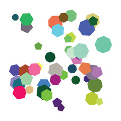 Colorful hexagons pattern, geometric shapes, abstract background, for website or presentation template, overlay effect, Isolated on transparent background, png