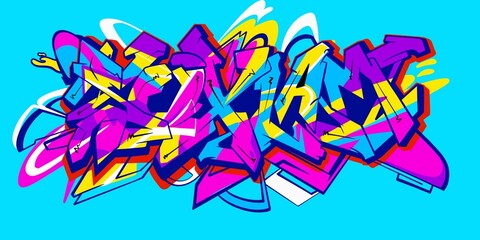 Wildstyle graffiti, graffiti font illustration with cool wildstyle style, suitable for your graffiti design © Soxlam