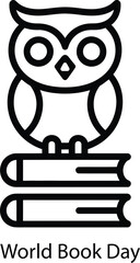 Owl sitting on stack of books World Book Day