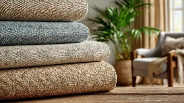 Medium shot of durable clawproof upholstery fabric showcasing resistance to pet scratches in a cozy living room setting.