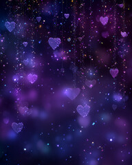 Night sky Valentine's Day background